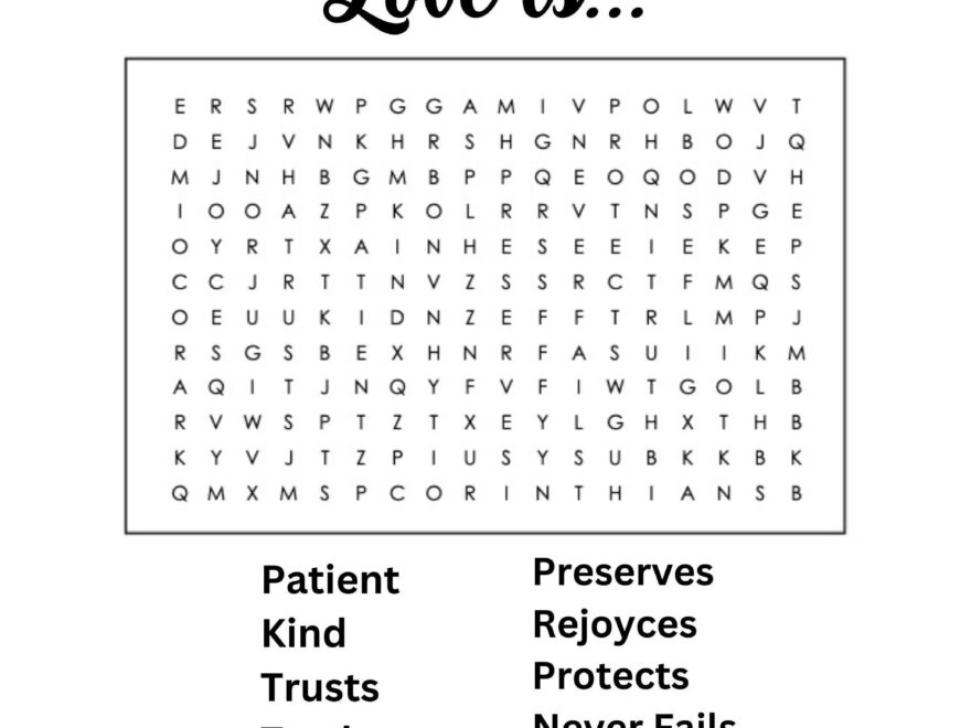 1 Corinthians 13 Word Search And Coloring Page Etsy