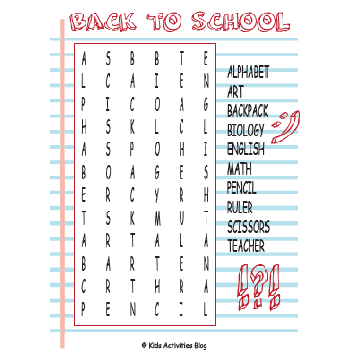 10 Fun Back To School Printable Word Search Puzzles Kids Activities Blog
