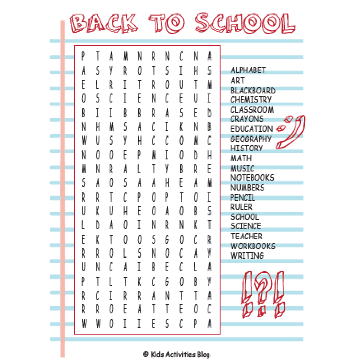 10 Fun Back To School Printable Word Search Puzzles Kids Activities Blog