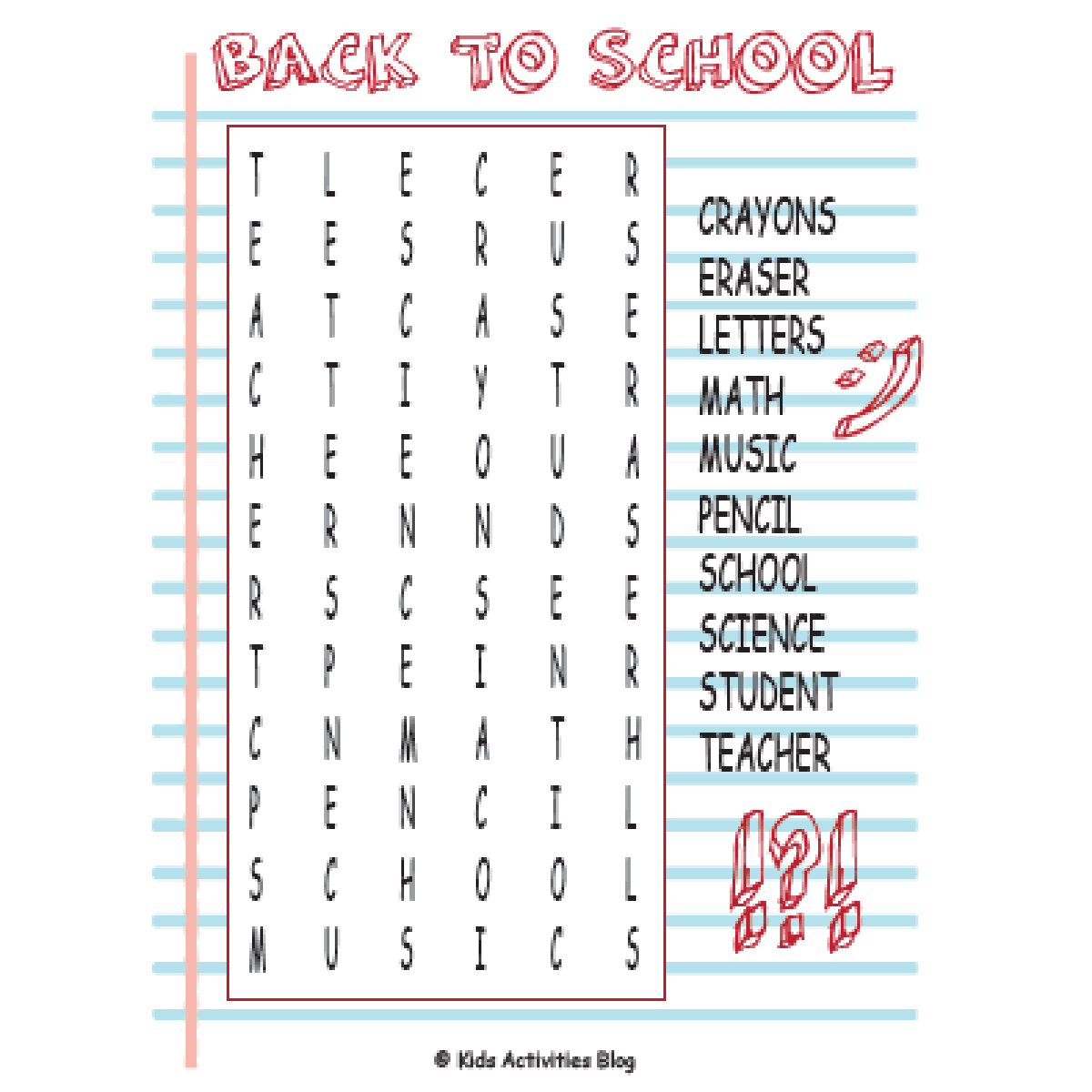 10 Fun Back To School Printable Word Search Puzzles Kids Activities Blog