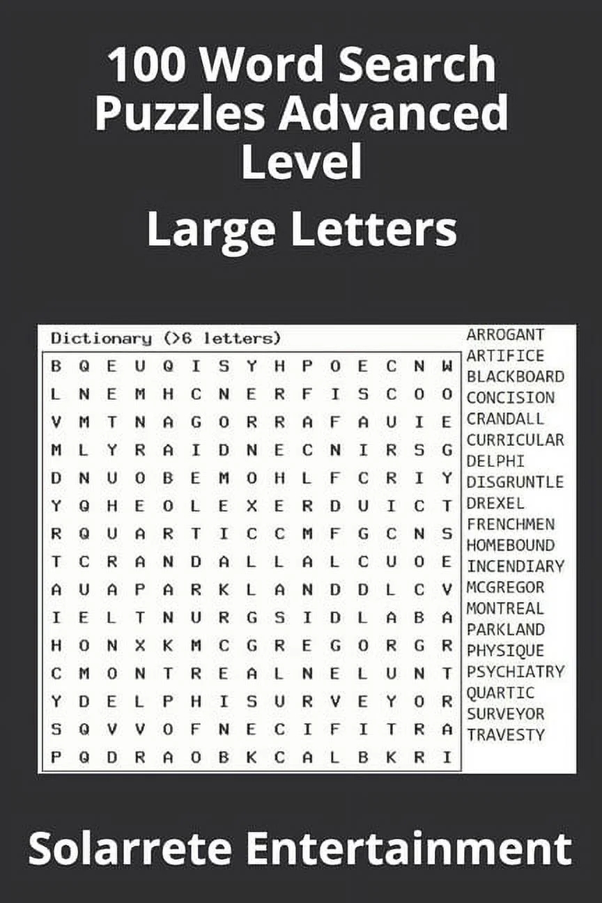 Large 100 Word Word Search Printable