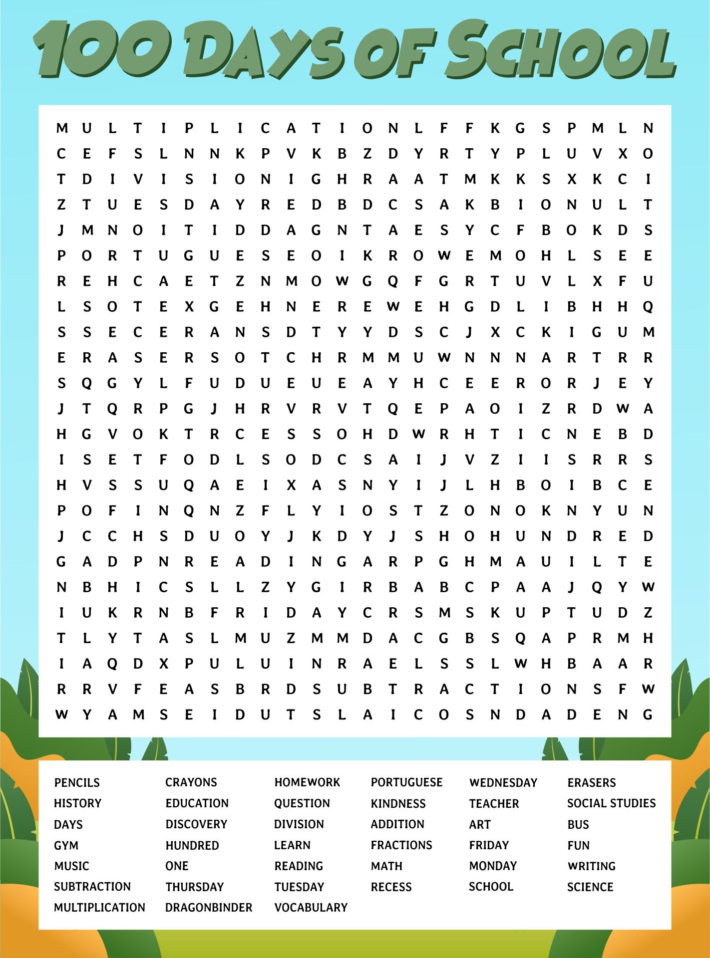 Word Search Puzzles Printable Discovery Education