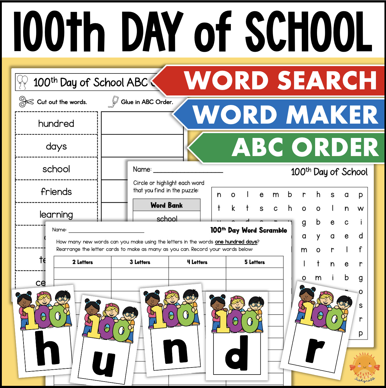 Printable 100th Day Of School Word Search