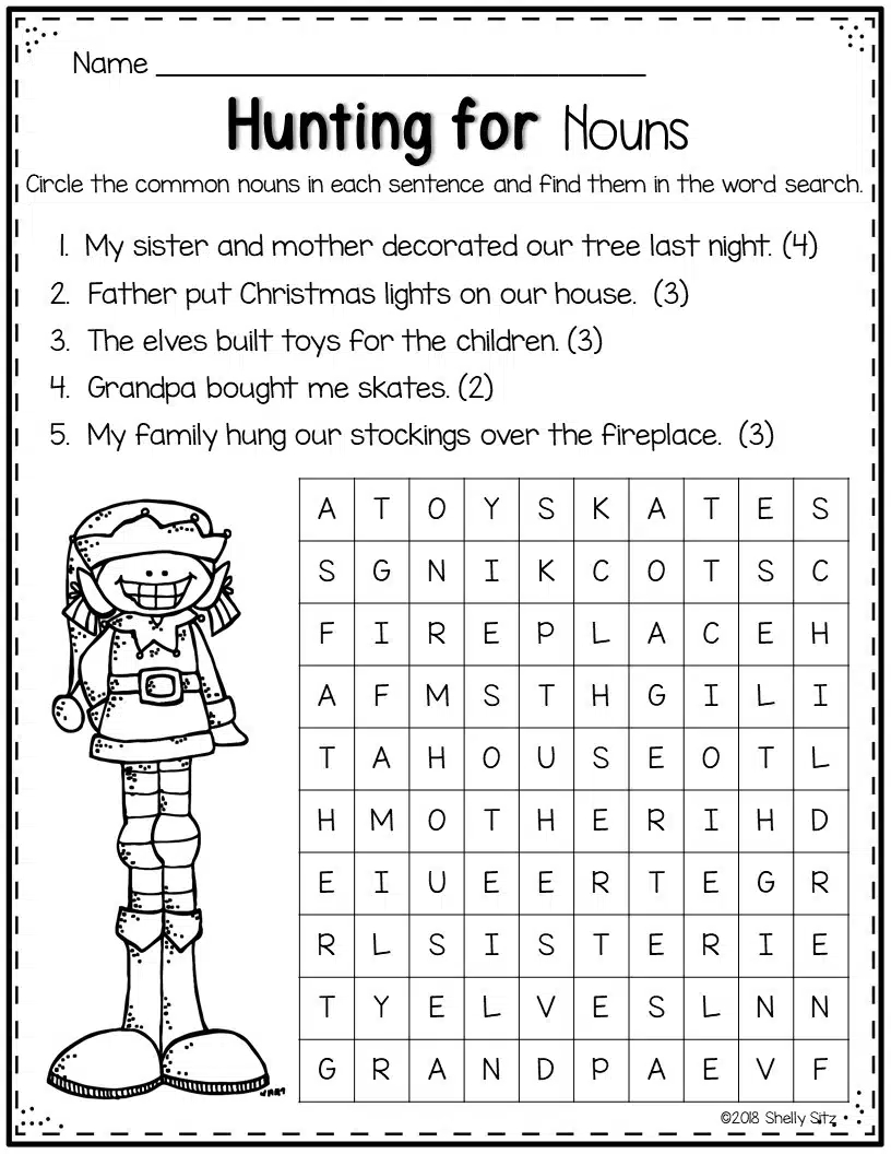 2nd Grade Christmas Word Search Printable