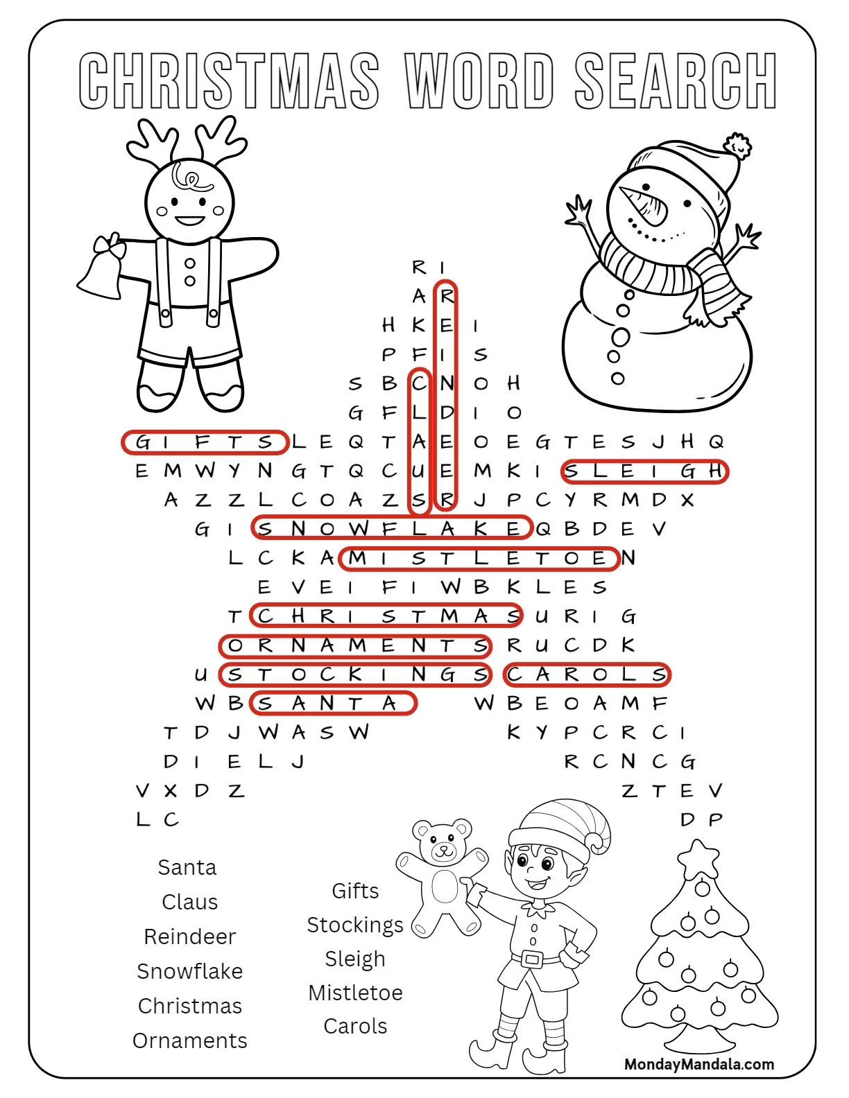 18 Christmas Word Searches Free PDF Printables 