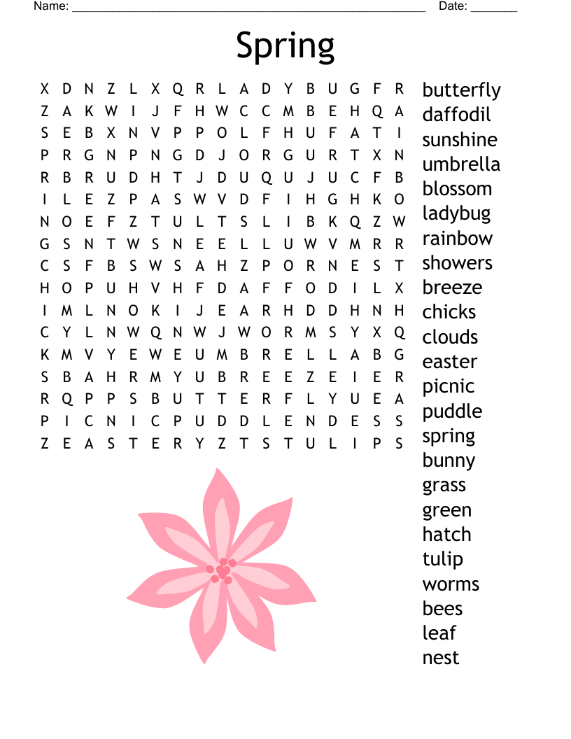 1st Day Of Spring Word Search WordMint