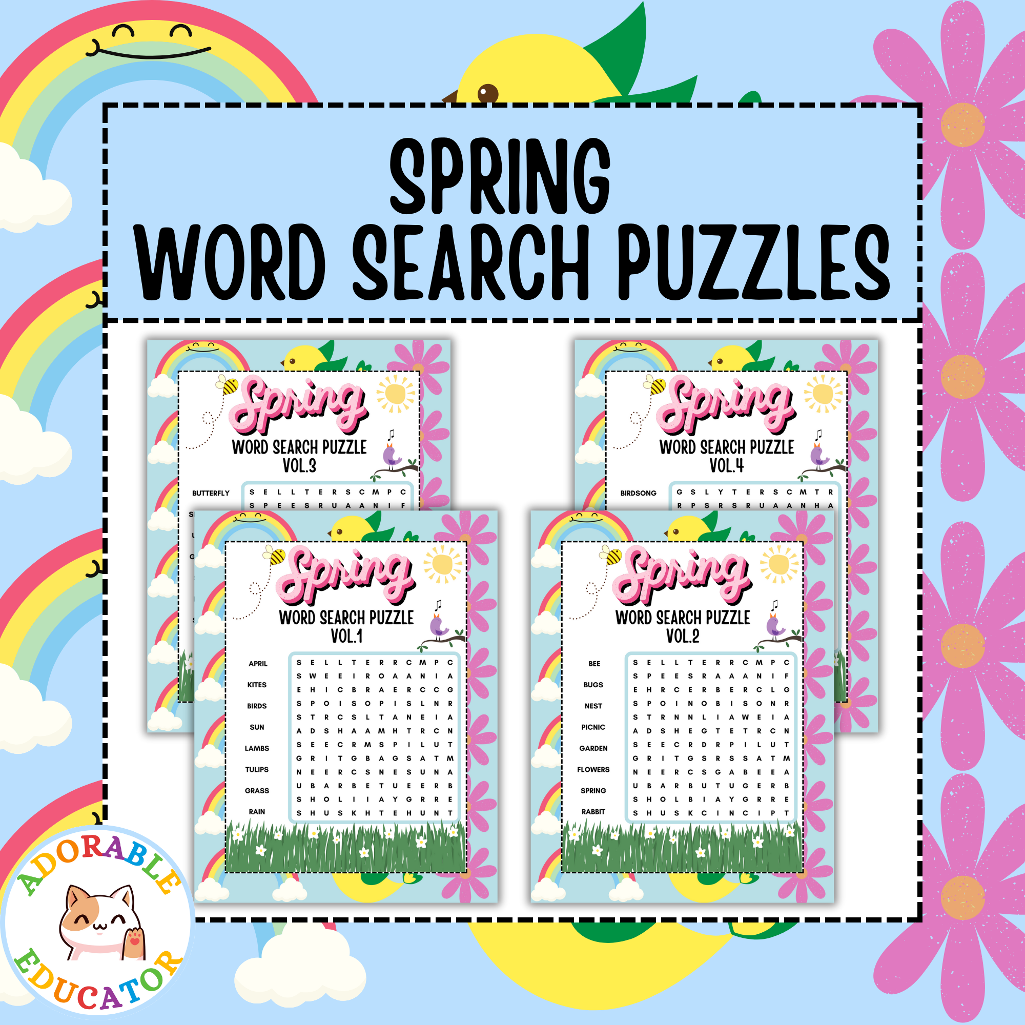 1st Grade 2nd Grade Spring Word Search Puzzle Worksheet Activity Made By Teachers