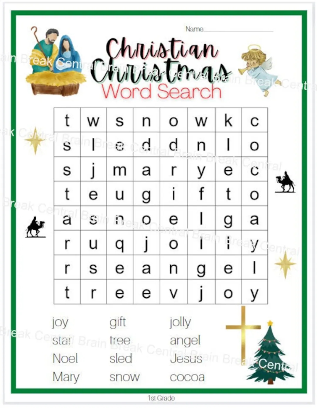 Religious Christmas Word Search Printable