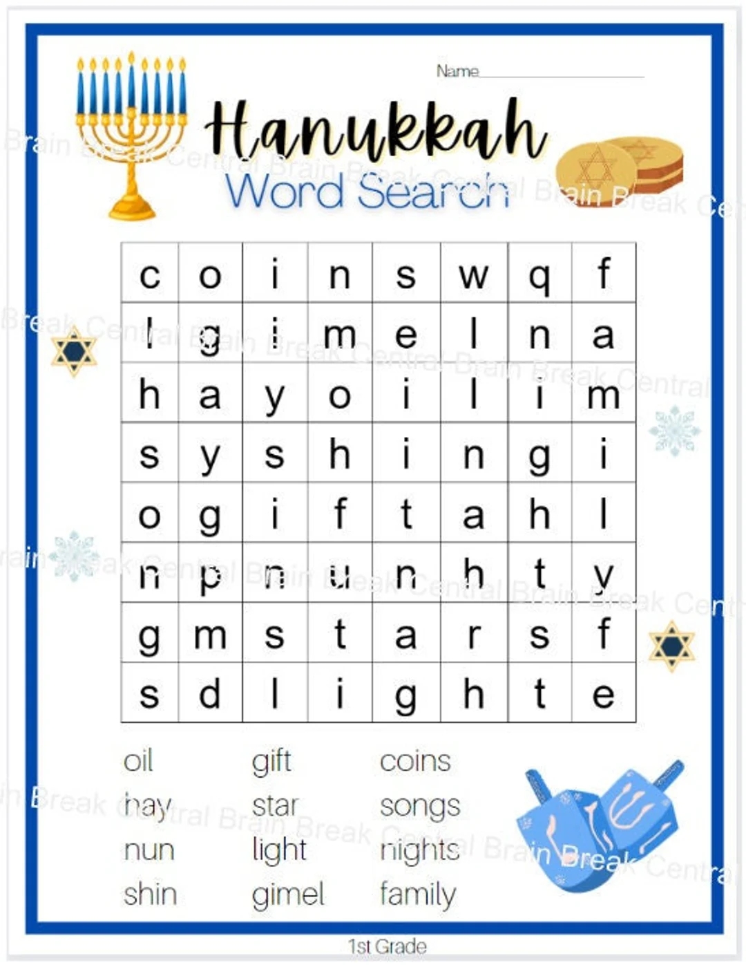 Hanukkah Word Search Printable For Kids
