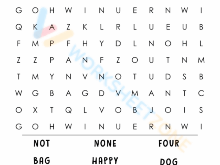 1st Grade Word Search 6 Worksheet