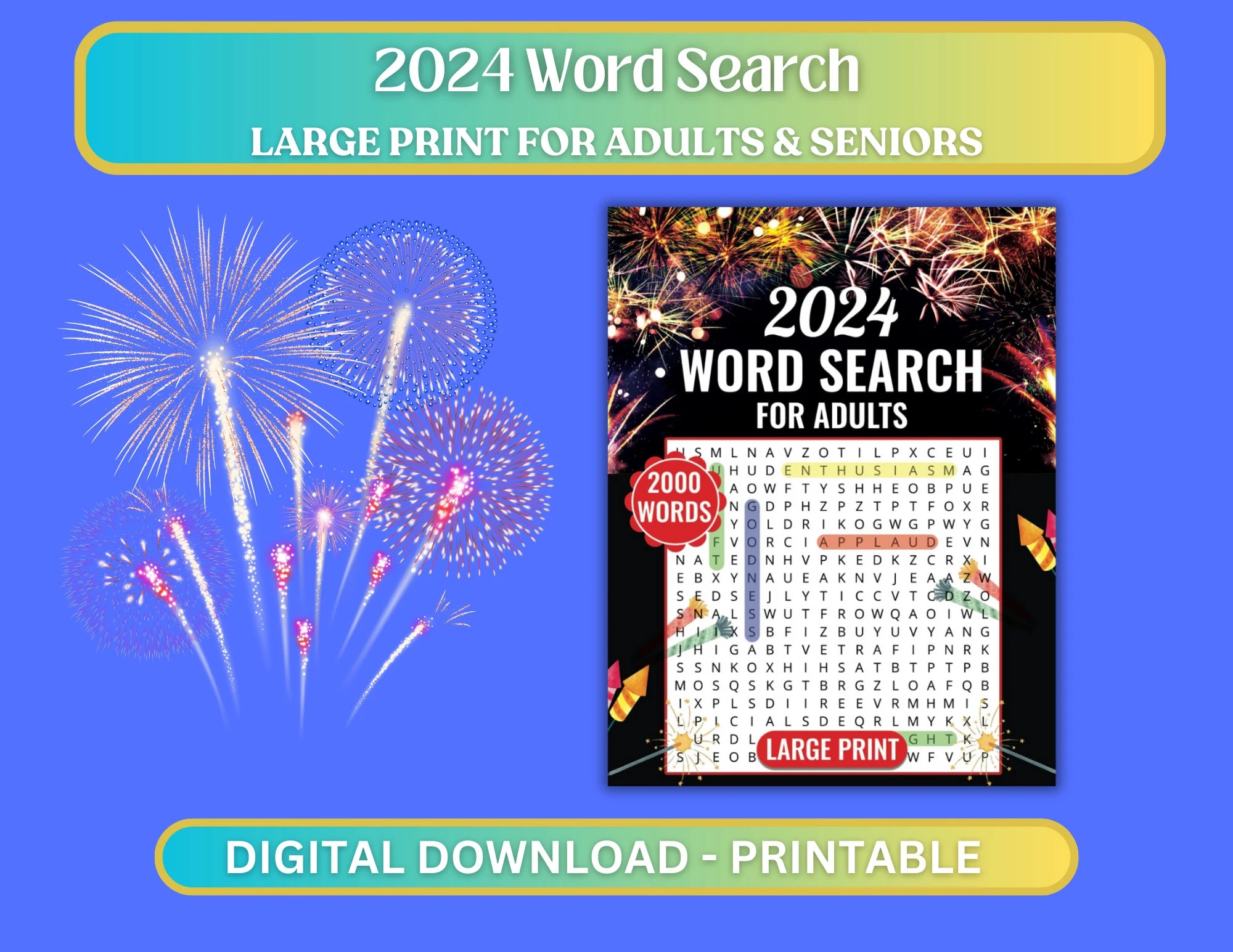2024 Word Search Printable Large Print Positive Mindfulness Word Search Printable Mental Health Word Search Etsy