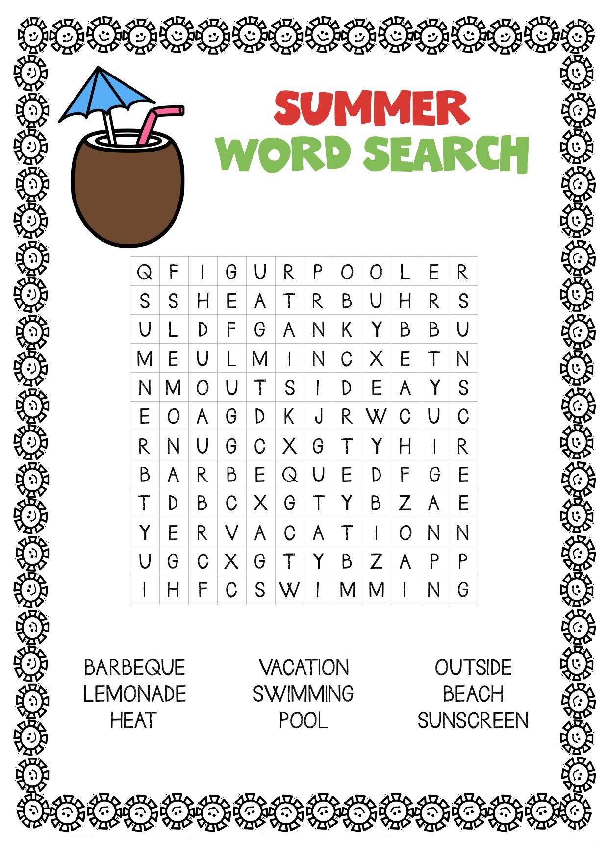 21 Puzzle Worksheets For Kids Ideas Summer Words Word Search Puzzles Worksheets For Kids
