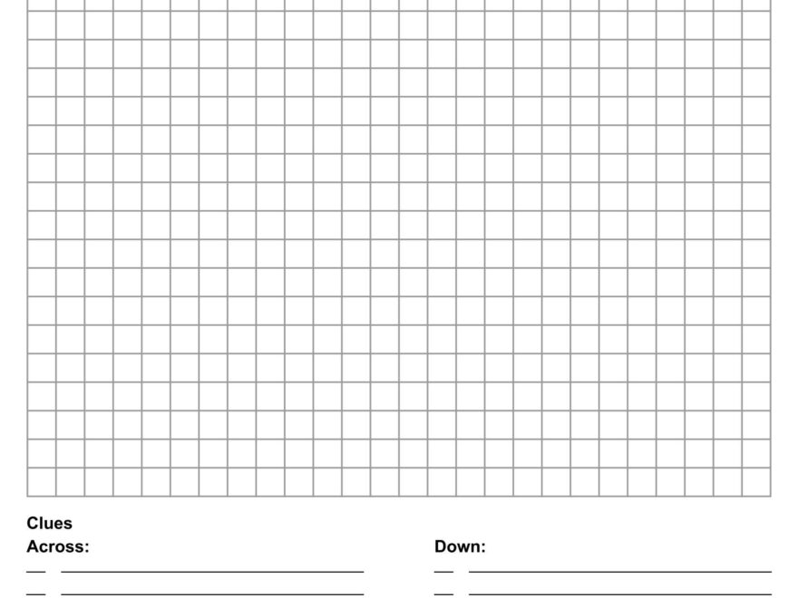 23 Blank Crossword Template Crossword Template Worksheets Library