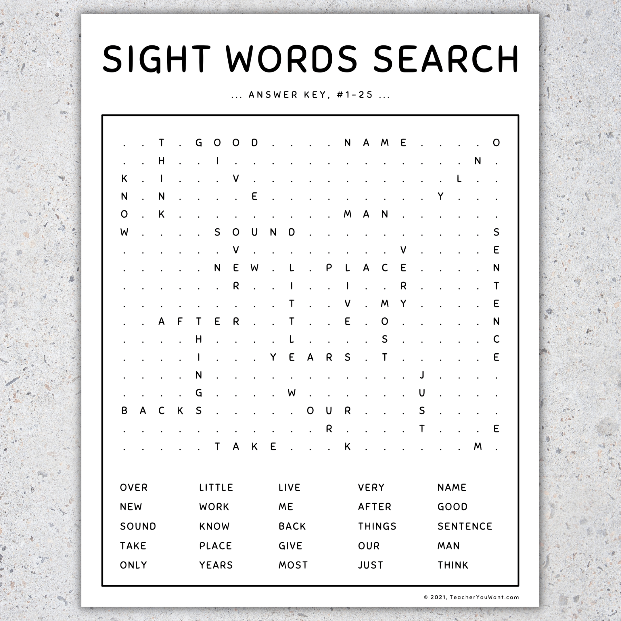 2nd 100 Fry Sight Words Word Search Sight Words Practice Game SET 6 Made By Teachers