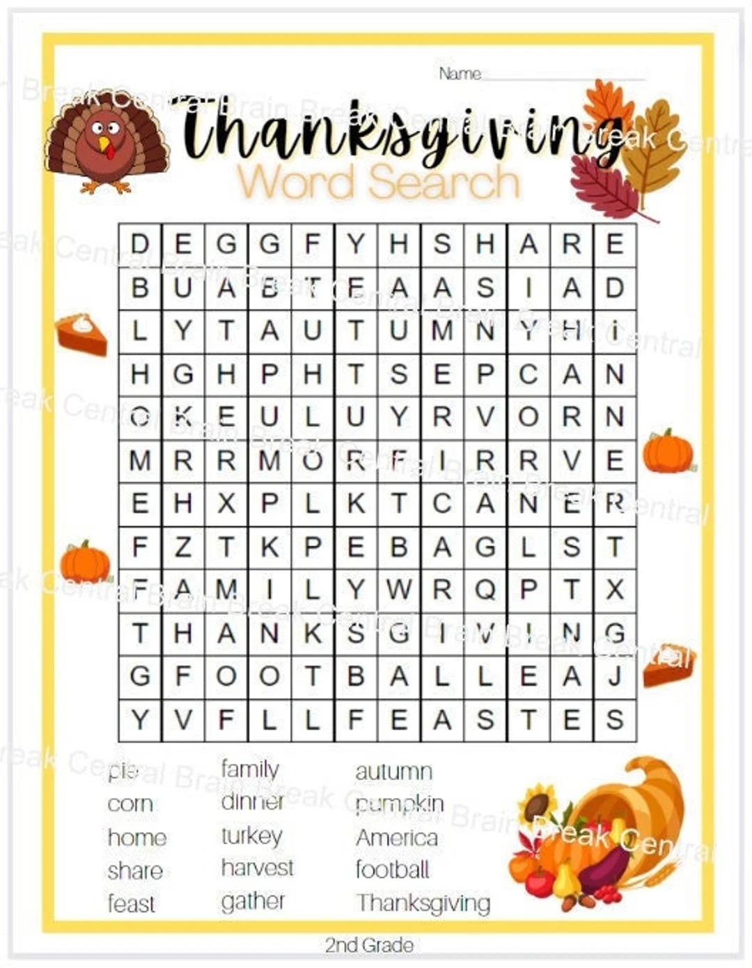 2nd Grade Thanksgiving Word Search With Answer Key Printable Etsy 2nd Grade Thanksgiving Word Search With Answer Key Printable Etsy