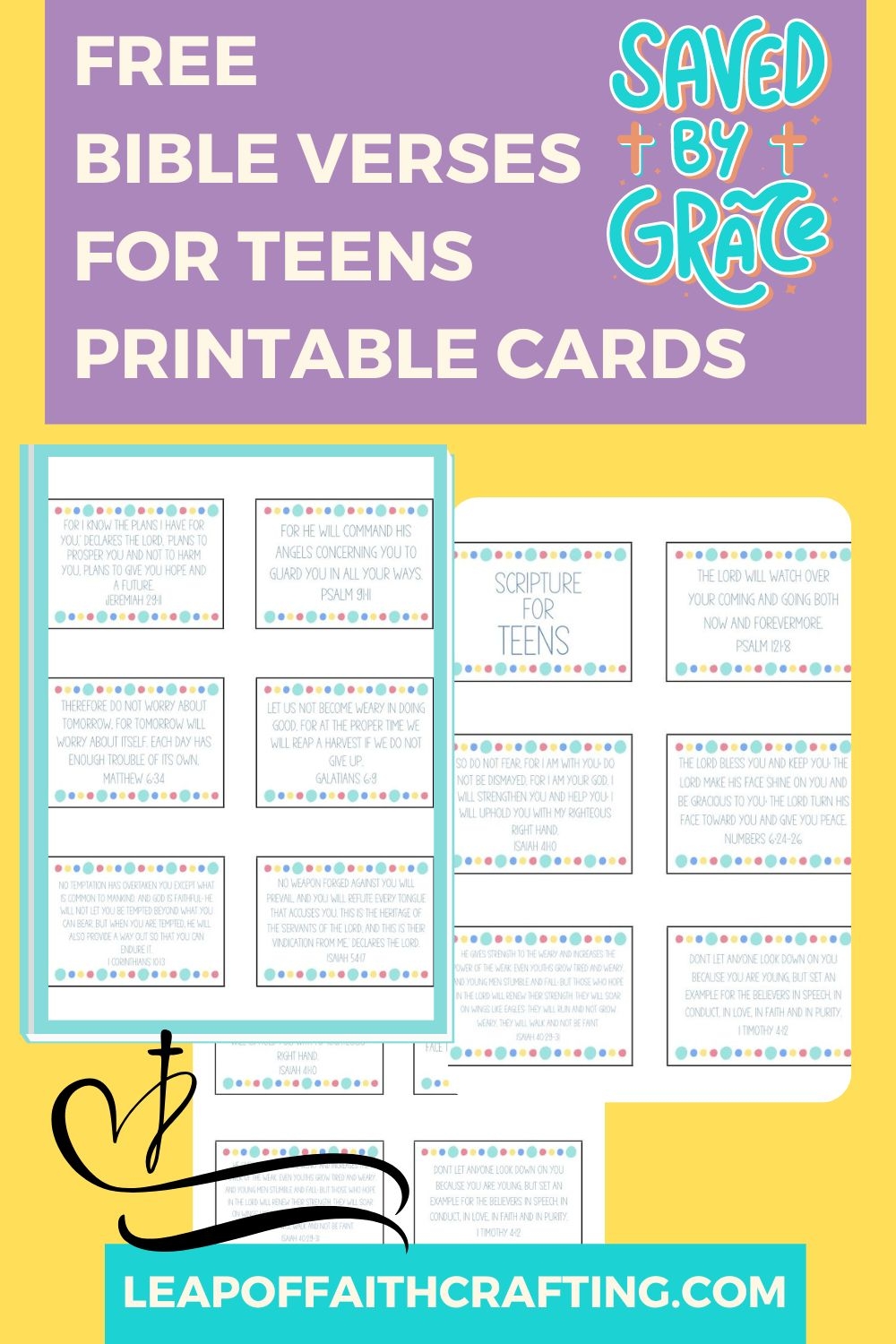 30 Bible Verses For TEENS Free Scripture Cards Leap Of Faith Crafting