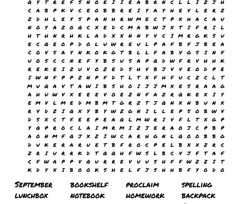 3rd Grade Spelling List 1 Word Search WordMint