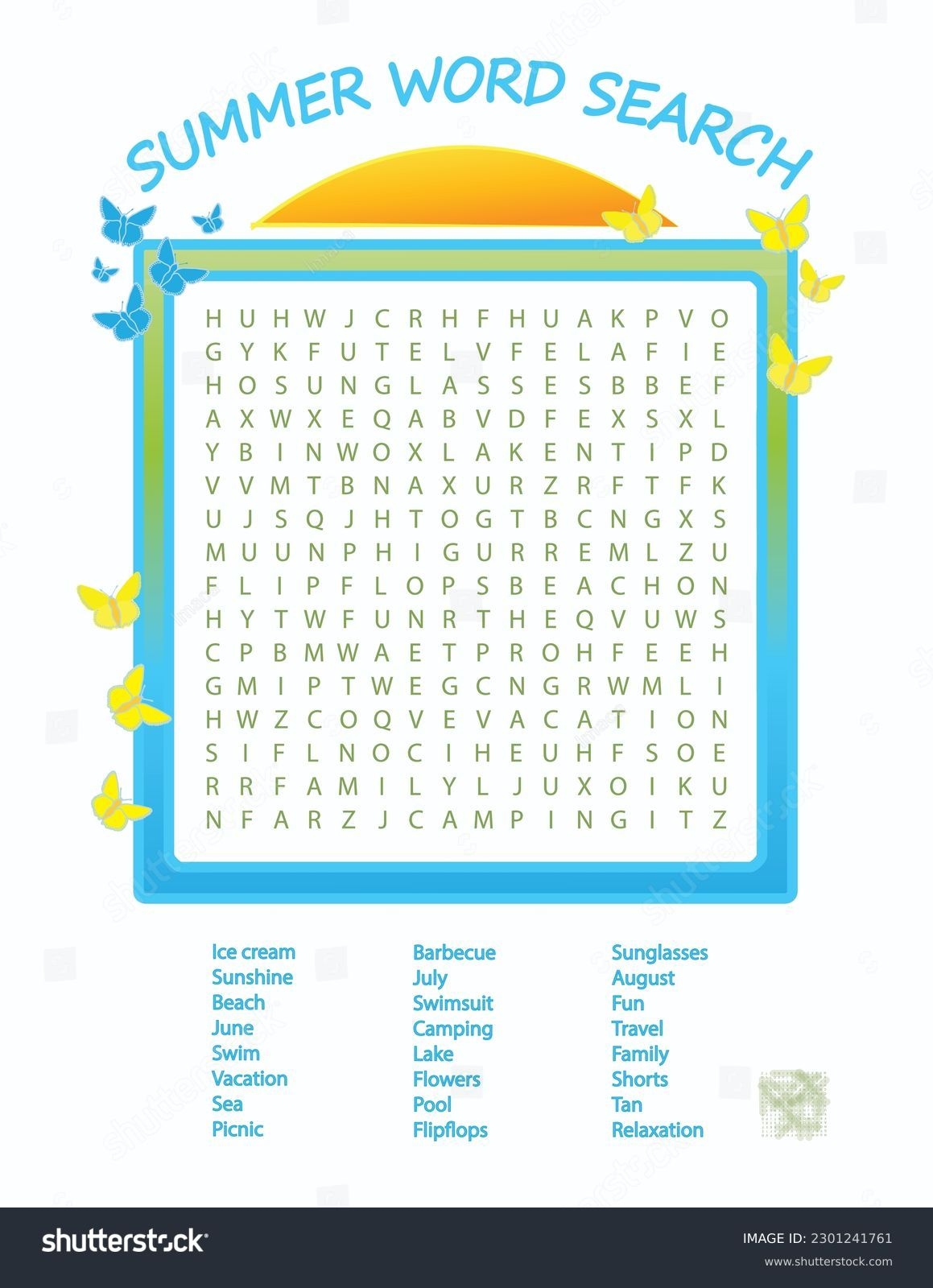 4 Hundred Summer Word Search Puzzle Royalty Free Images Stock Photos Pictures Shutterstock