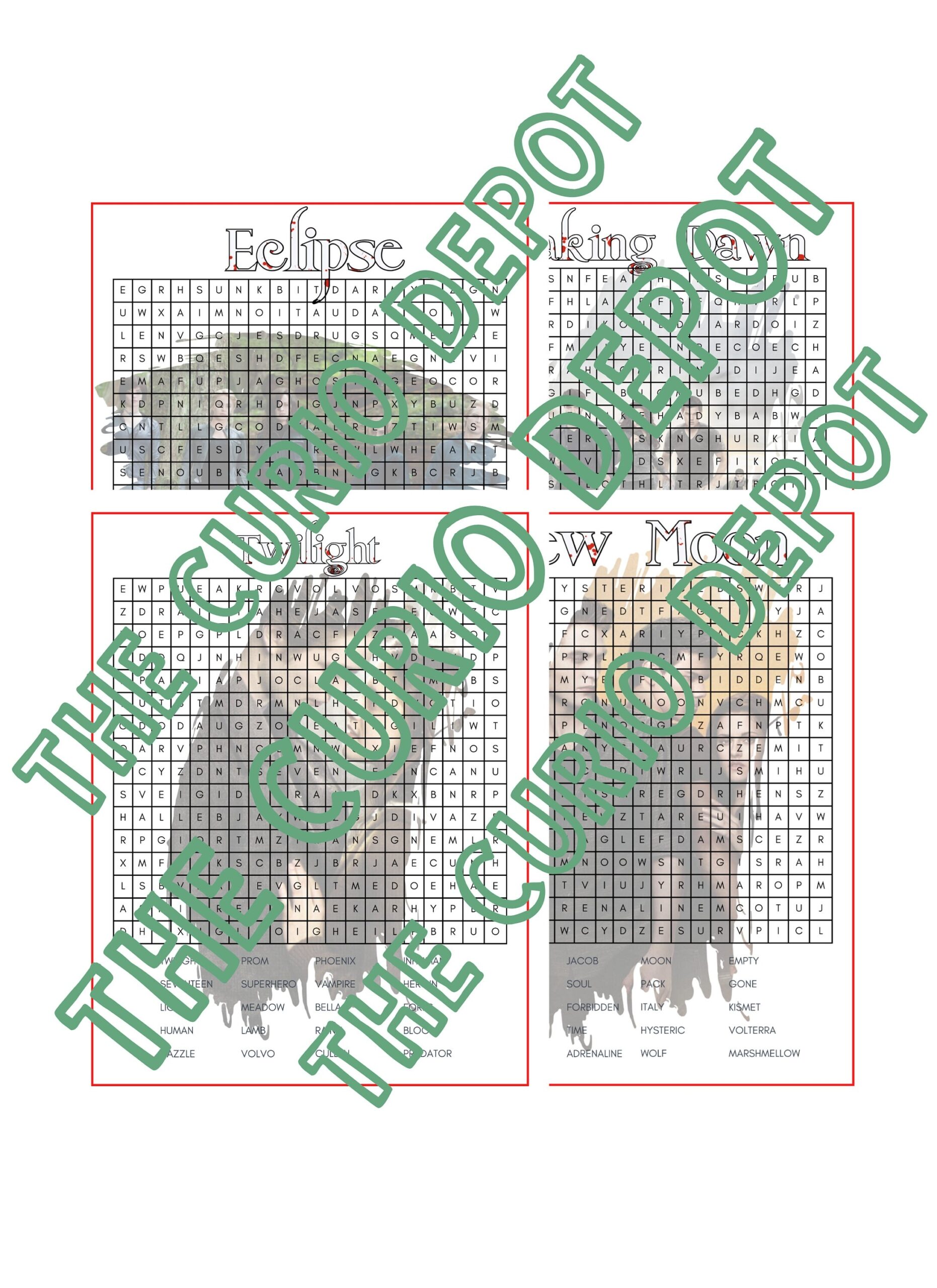 Twilight Saga Printable Word Searches