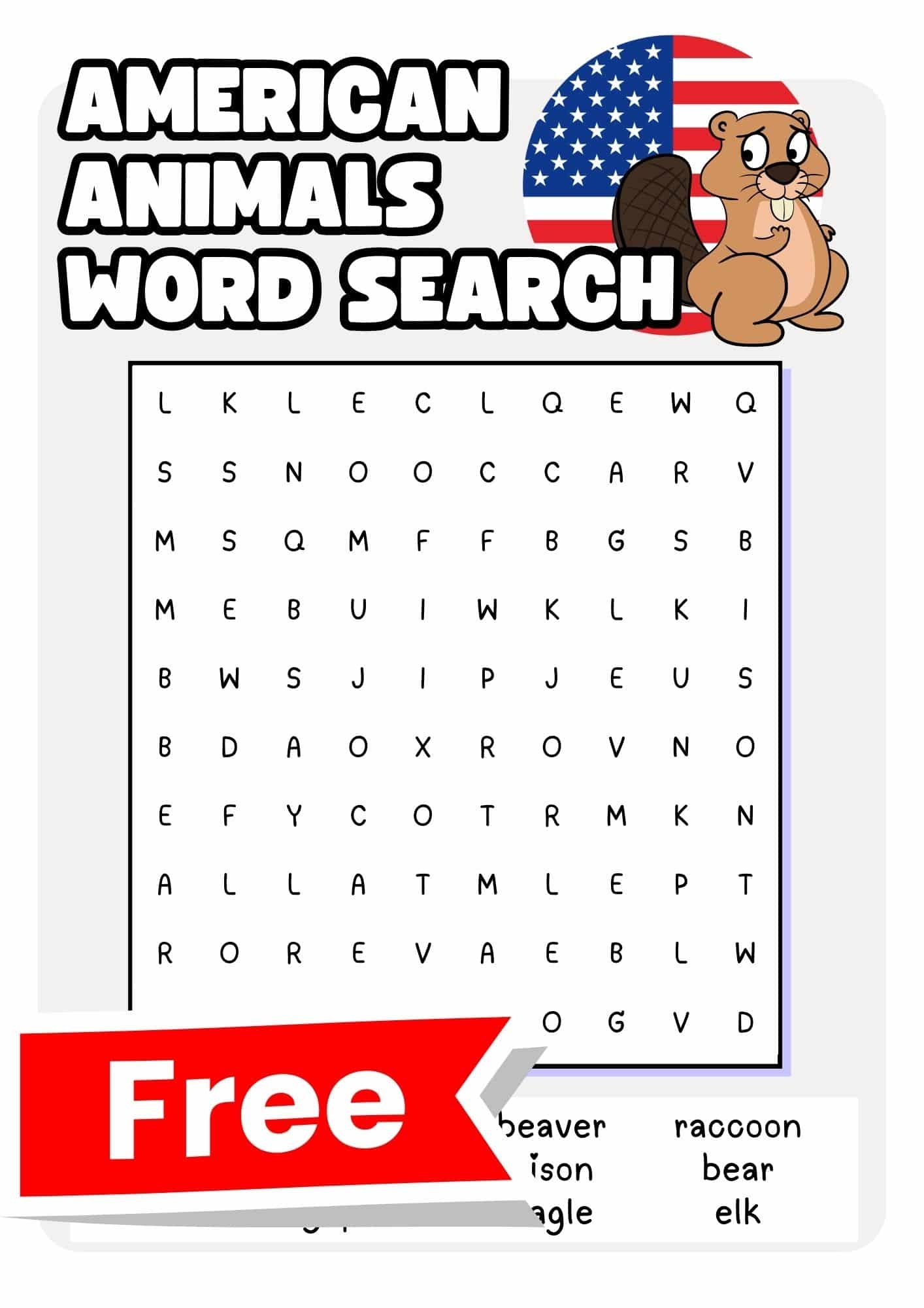 48 Free Animals Word Search Puzzles Teach Prints