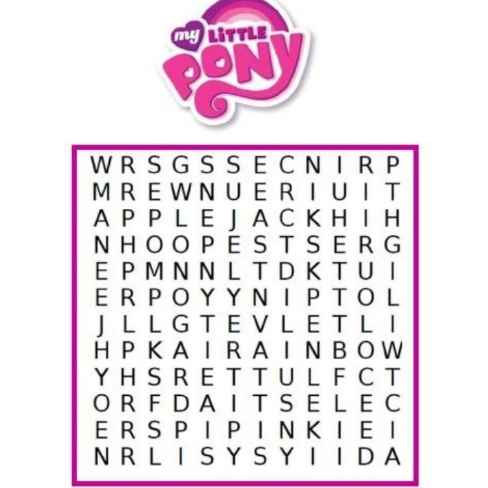 My Little Pony Printable Word Search