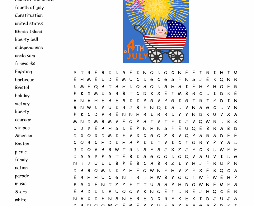 4th Of July Word Search WordMint
