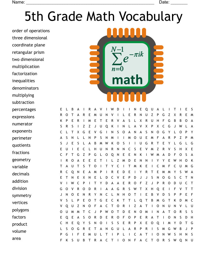 5th Grade Math Vocabulary Word Search WordMint Worksheets Library 5th Grade Math Vocabulary Word Search WordMint Worksheets Library