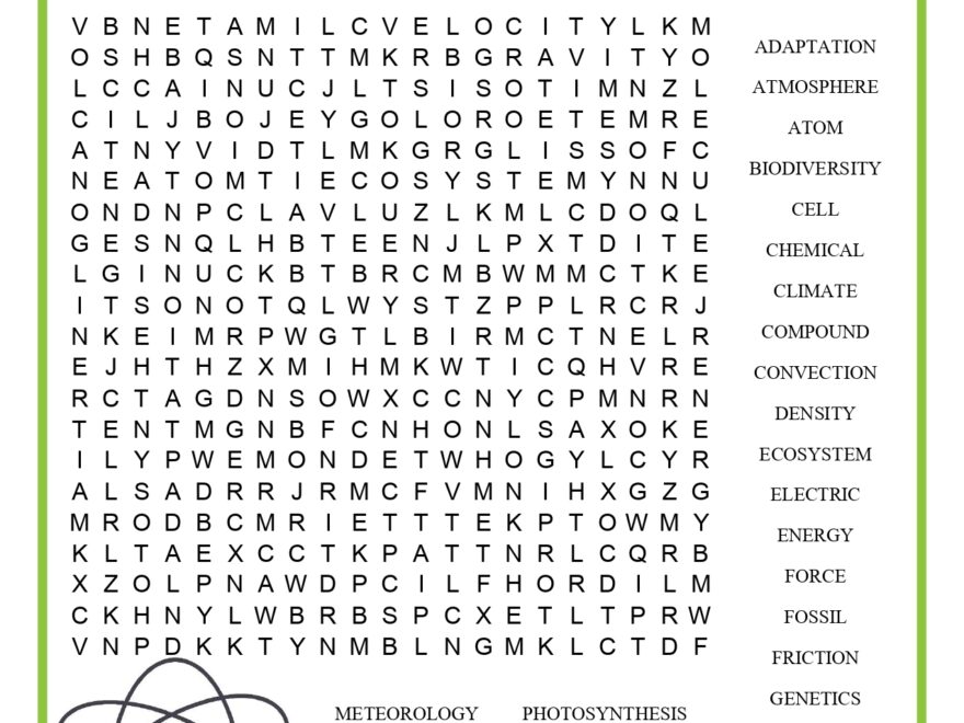5th Grade Science Word Search Worksheets Library