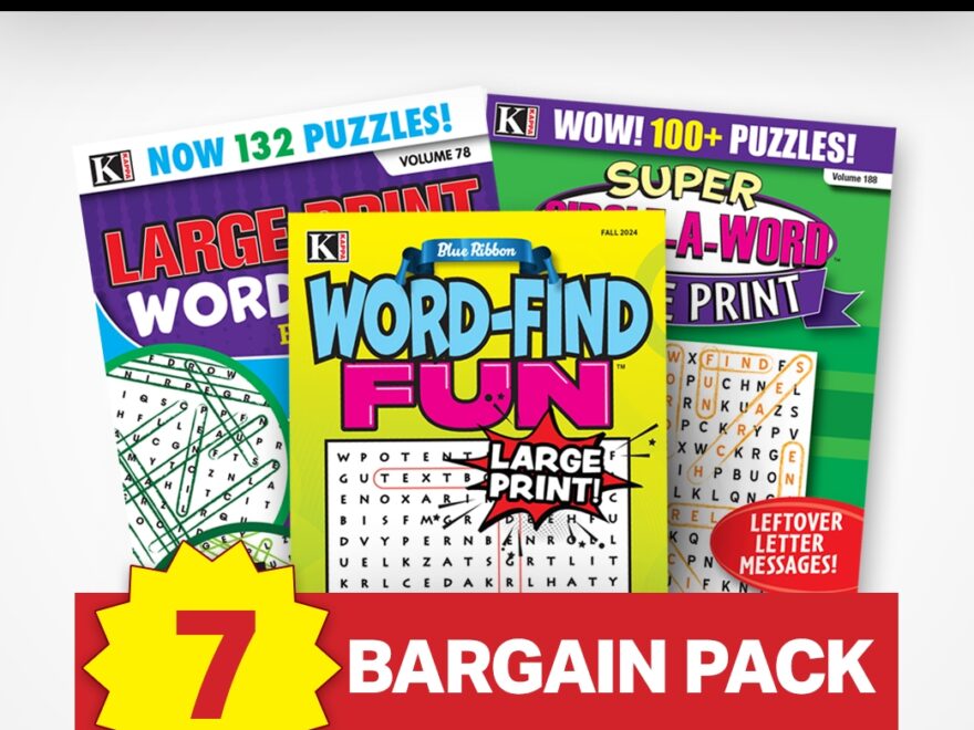 7 Large Print Word Search Magazines Kappa Puzzles