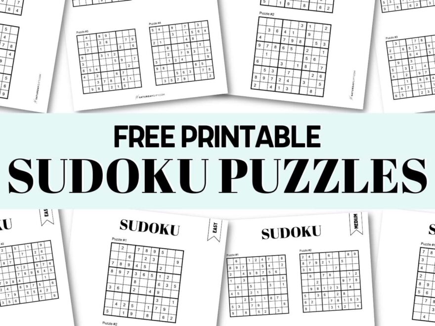 72 Free Printable Sudoku Puzzles SaturdayGift