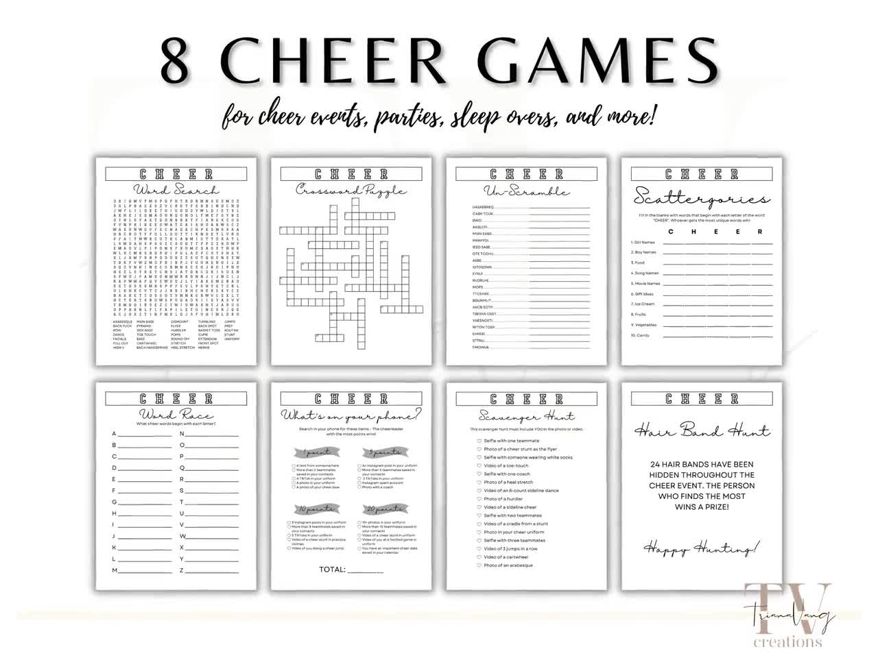 Cheerleading Word Search Printables