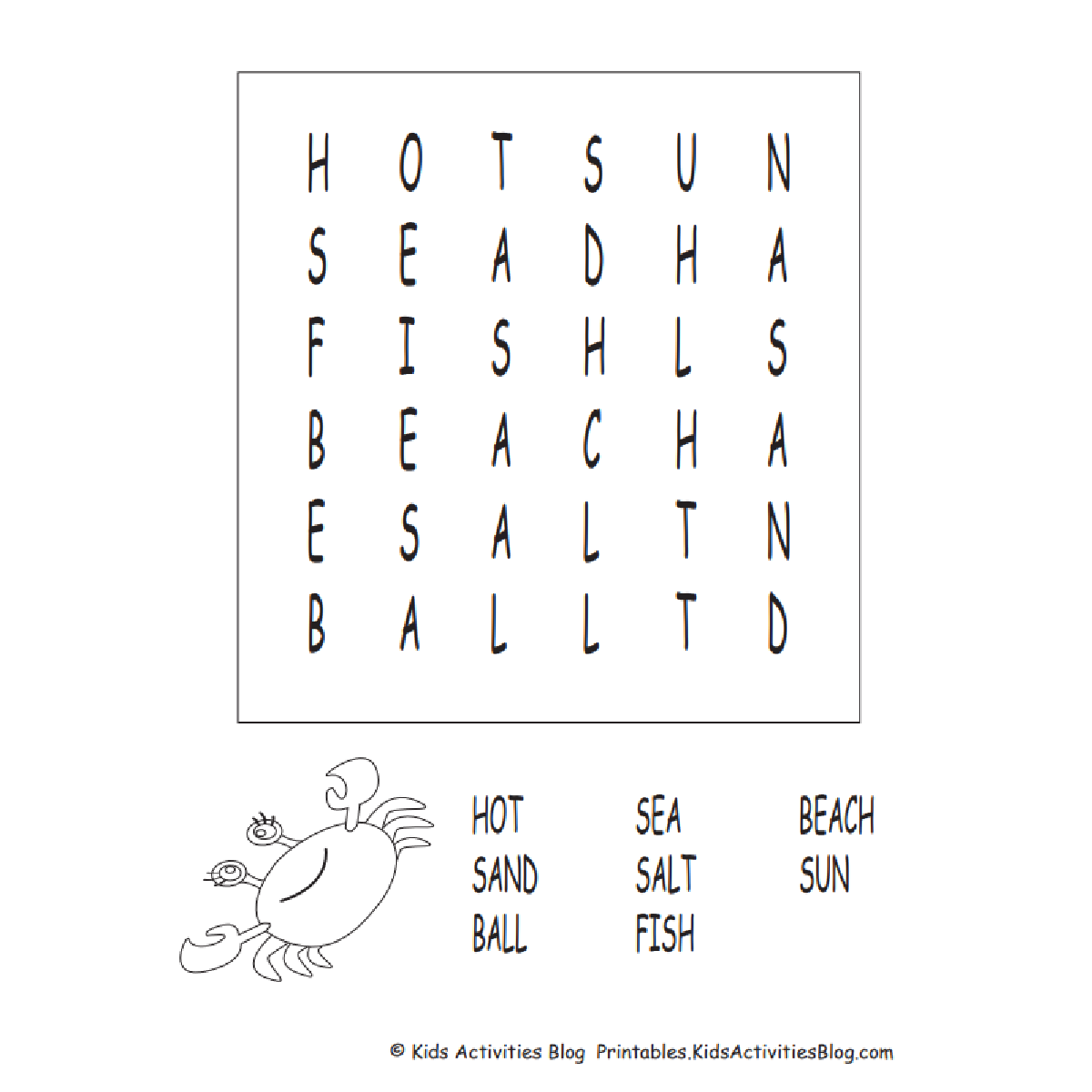 8 Fun Free Printable Beach Word Search Puzzles For Kids Kids Activities Blog