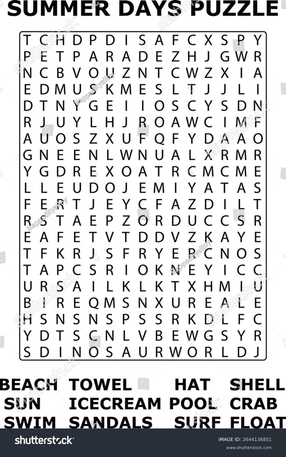 80 Beach Word Search Stock Vectors And Vector Art Shutterstock