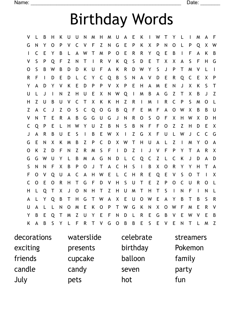 90 s Word Search WordMint