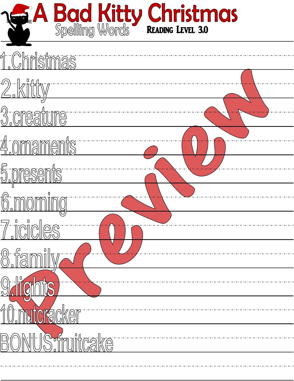 Bad Kitty Word Search Free Printable