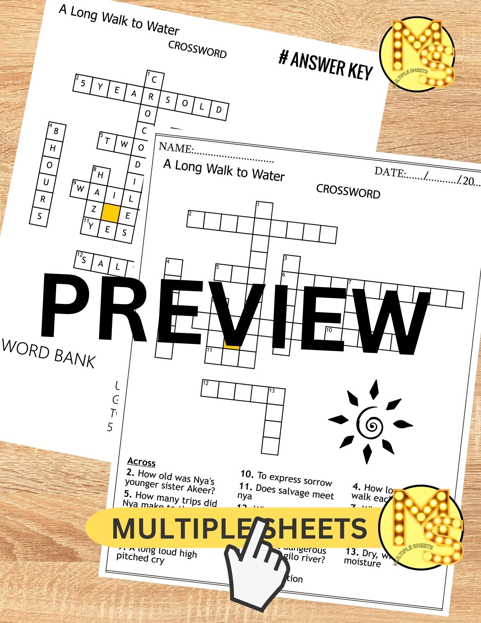 Water Crossword Printable Create A Word Search