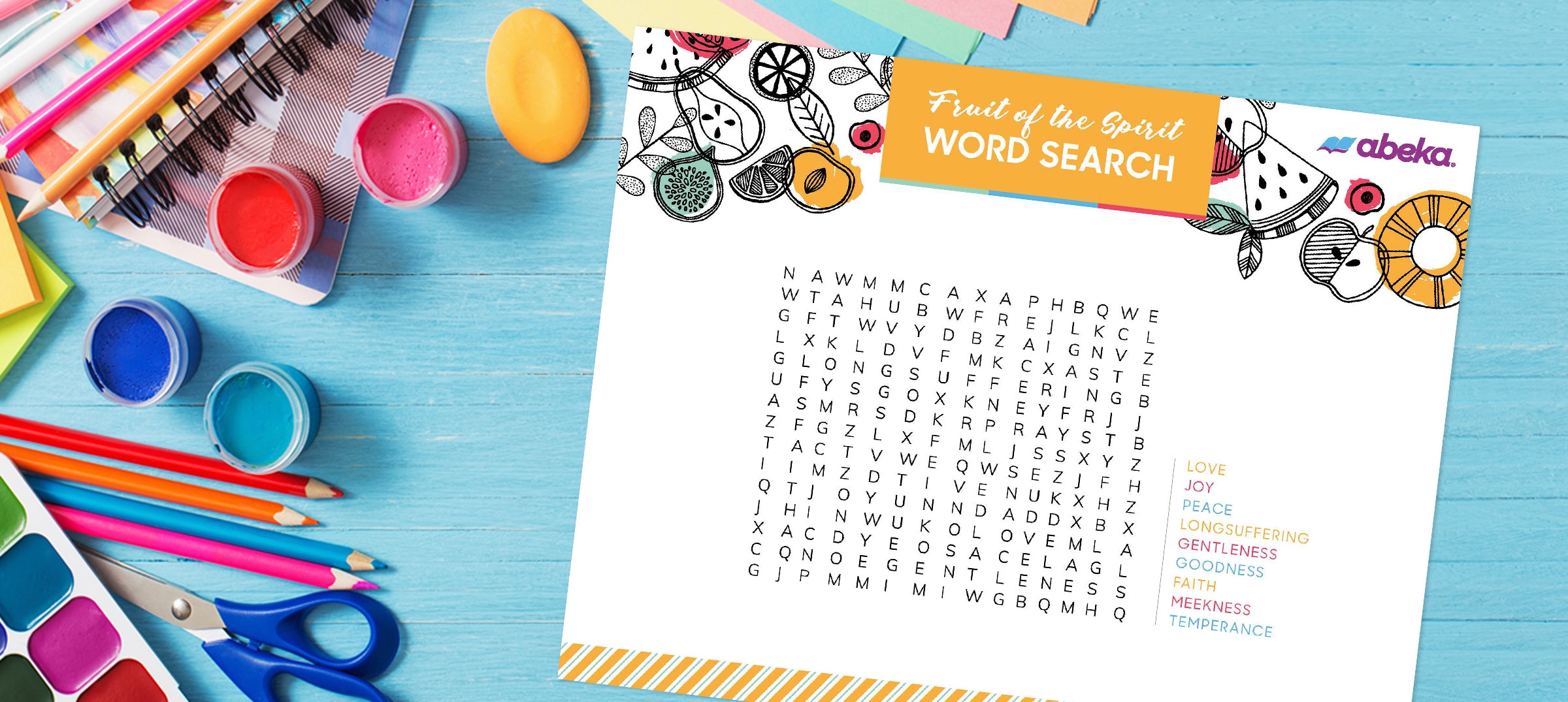 Abeka Fruit Of The Spirit WordSearch Abeka