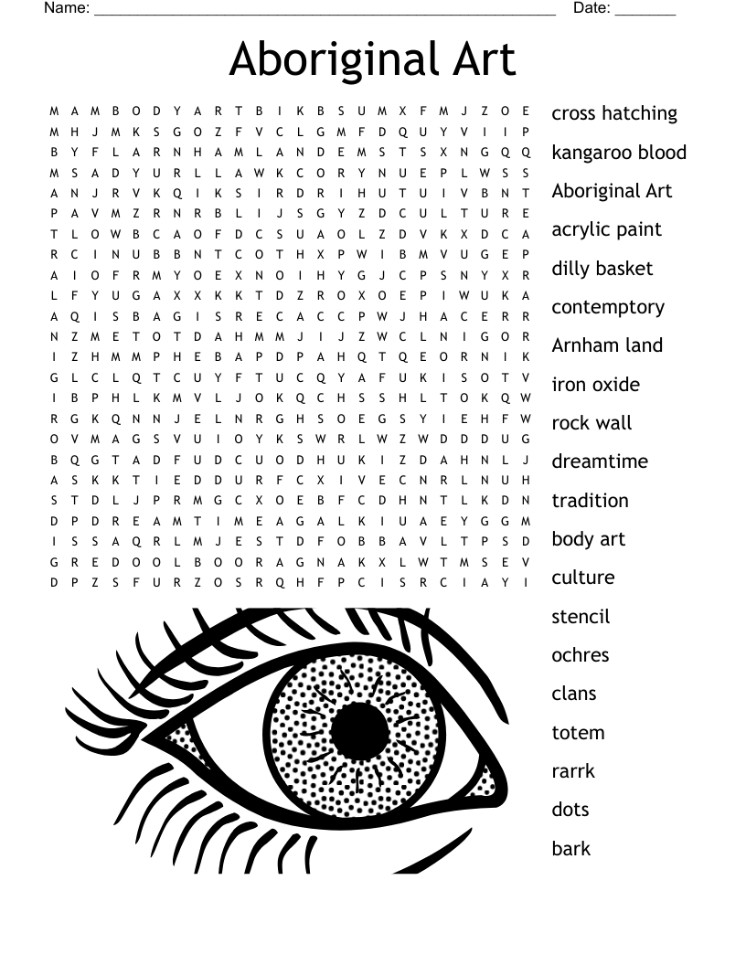 Aboriginal Art Word Search WordMint