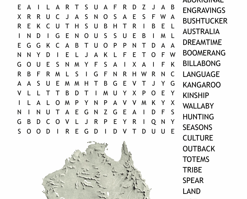 Aboriginal Culture Word Search WordMint