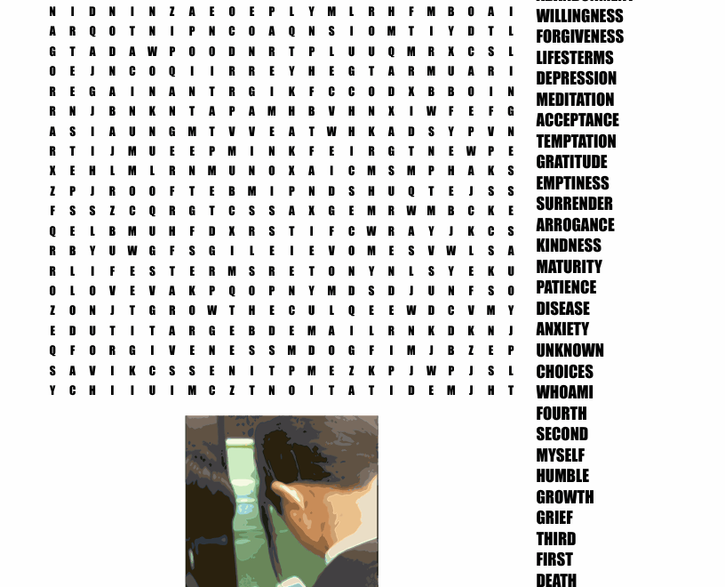 Addiction Word Search WordMint