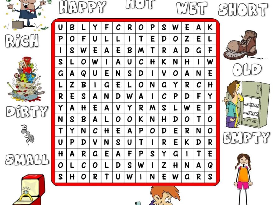 Adjectives Opposites Word Search ITTT