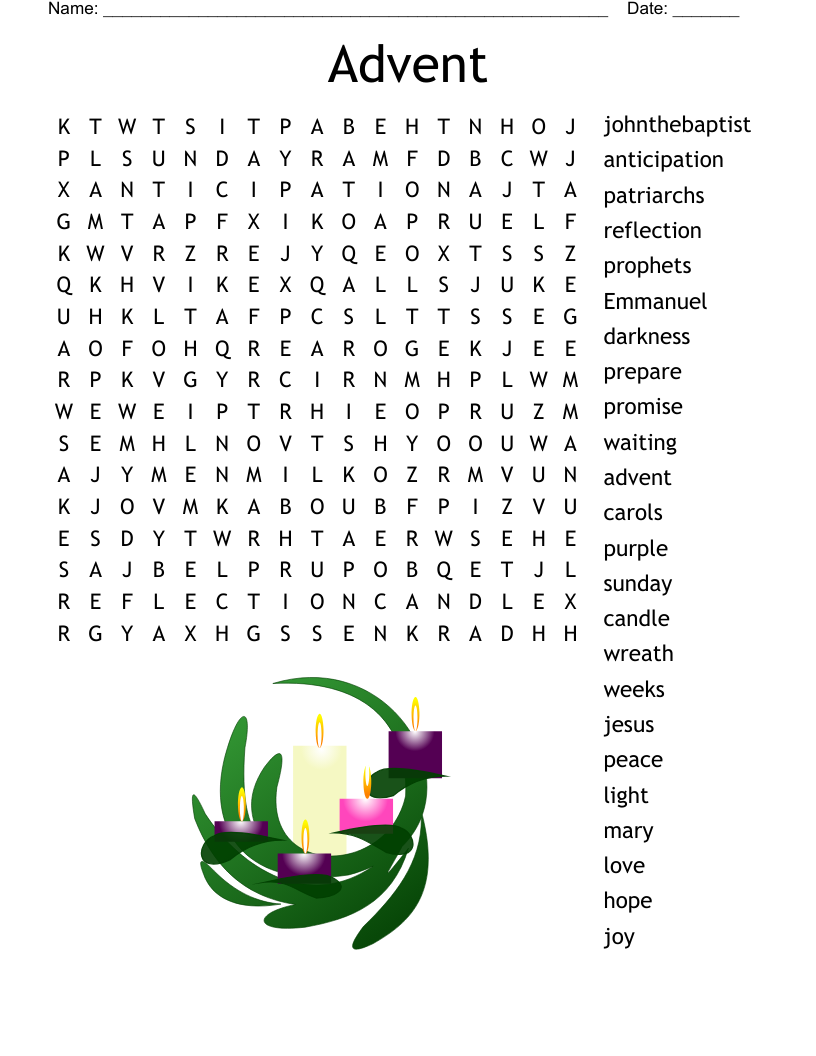 Advent 1 Hope Word Search WordMint