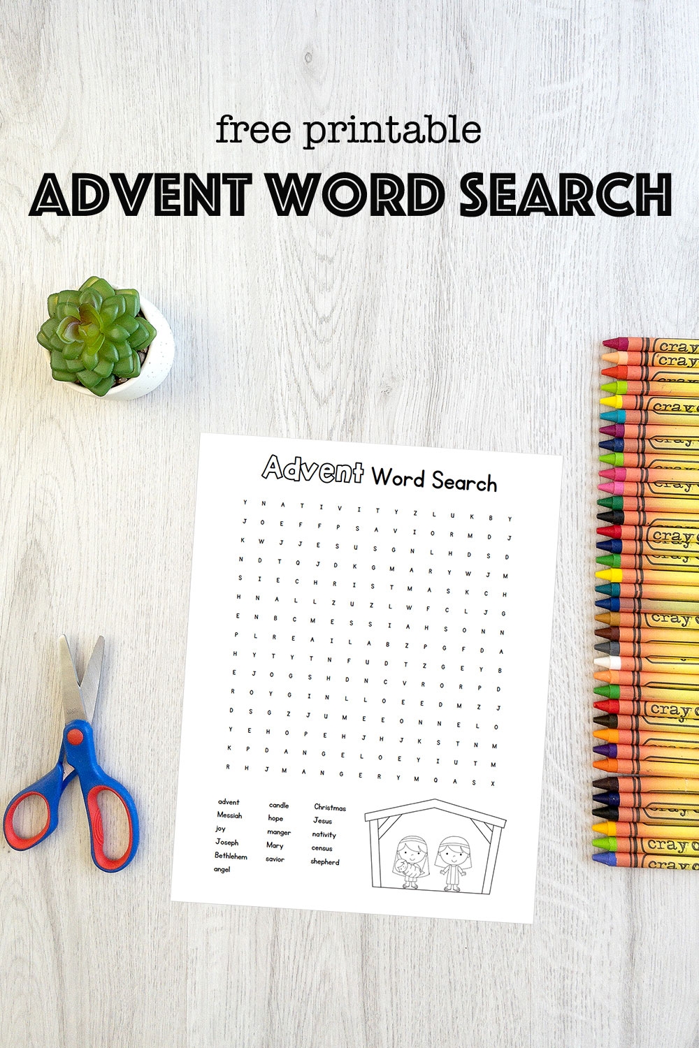 advent word search mary martha mama