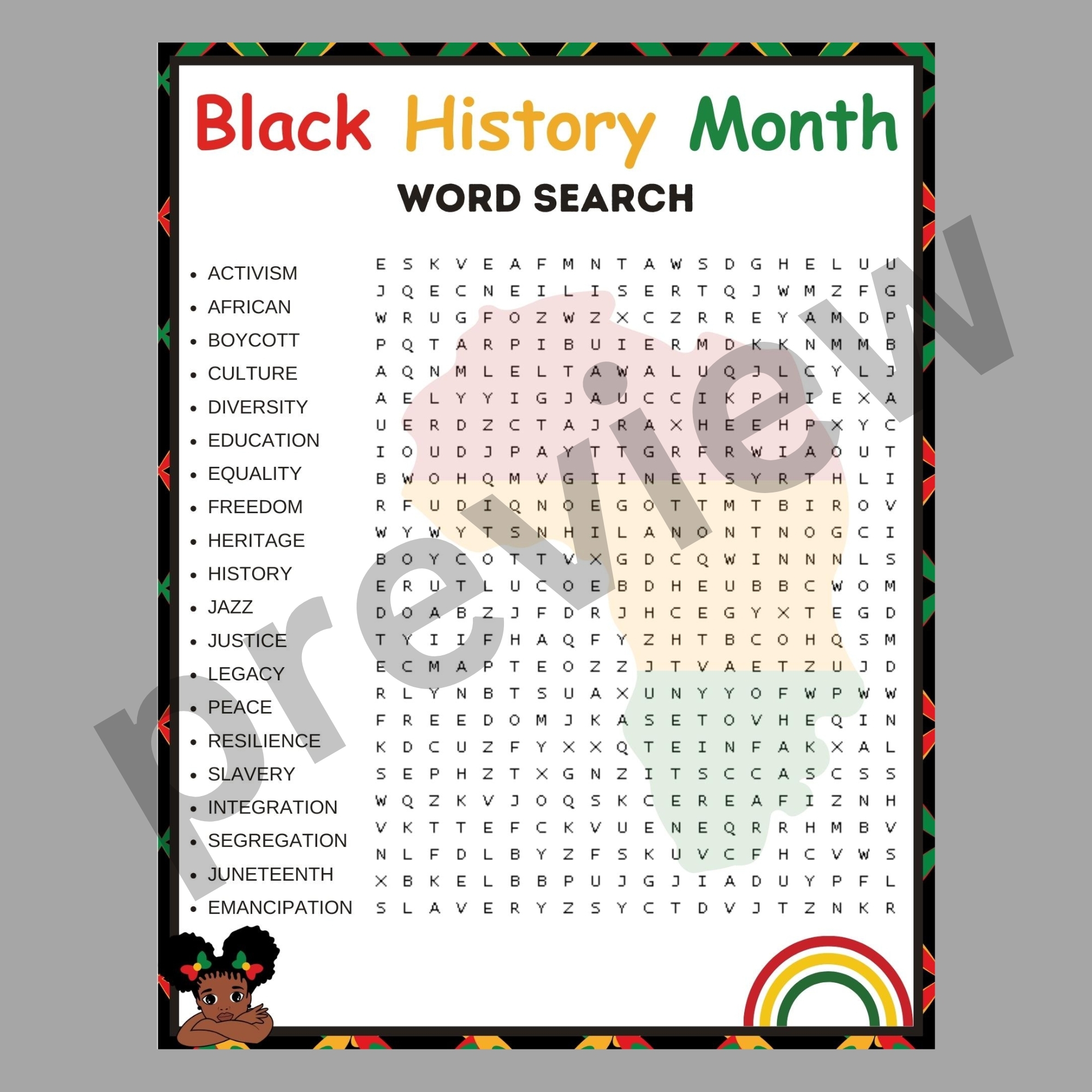 African American History Black History Month Word Search Game Made By Teachers
