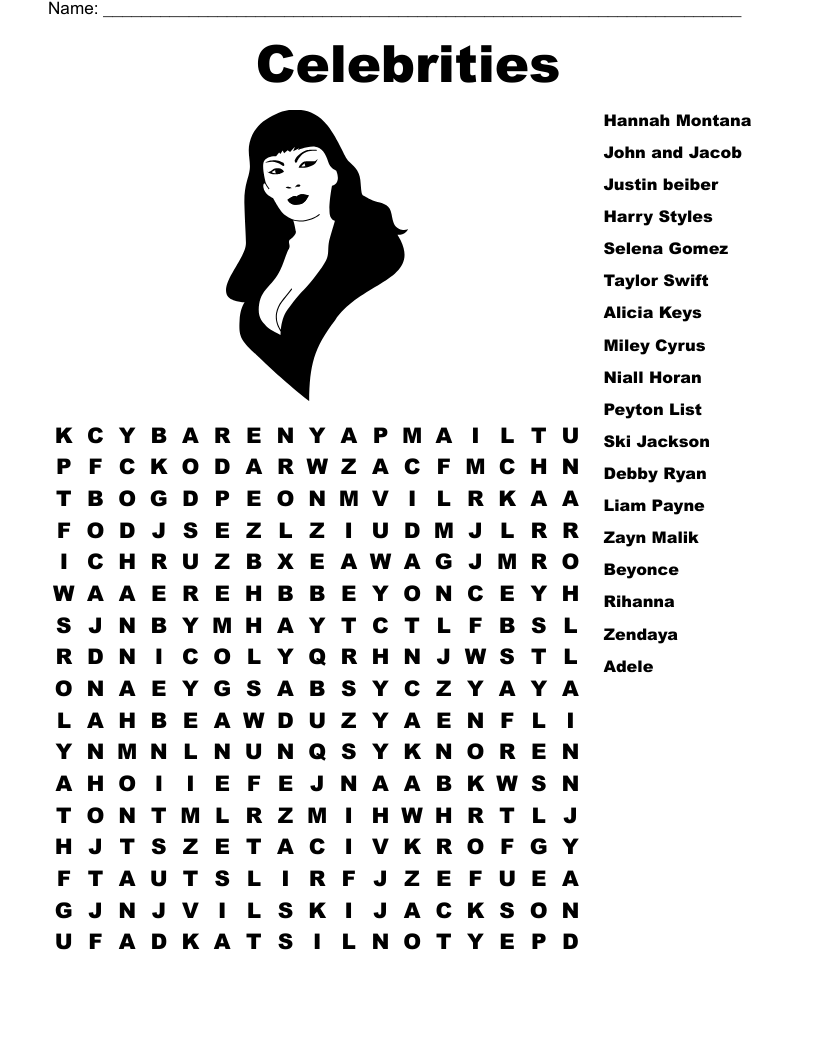 Alicia Keys Word Search WordMint