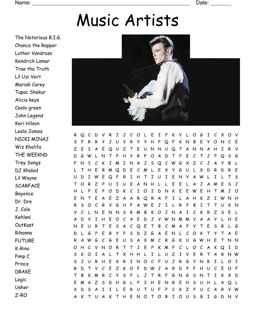 Alicia Keys Word Search WordMint