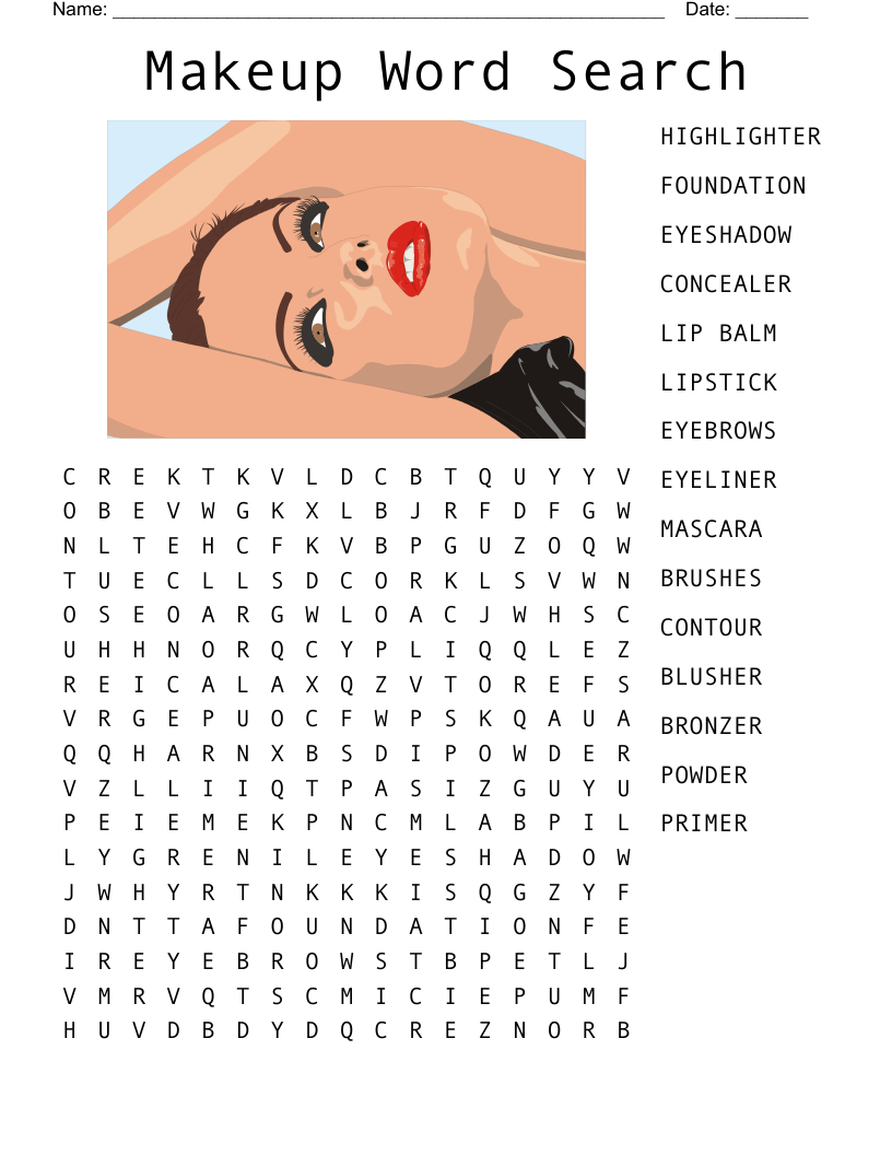 All Girly Thing s Word Search WordMint