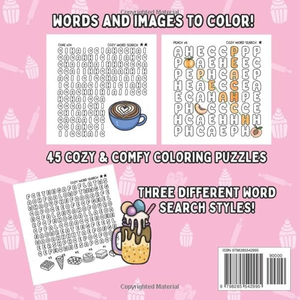 Amazon Cozy Word Search Sweet Bakery A Cute Comfy Colouring Word Search For Relaxation And Stress Relief Cute Coloring Word Searches 9798285542995 Vexa Mia Books