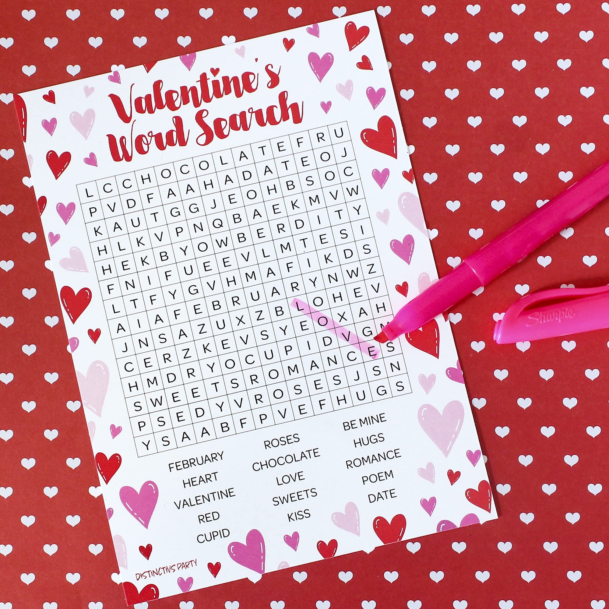 Valentine Printable Word Search