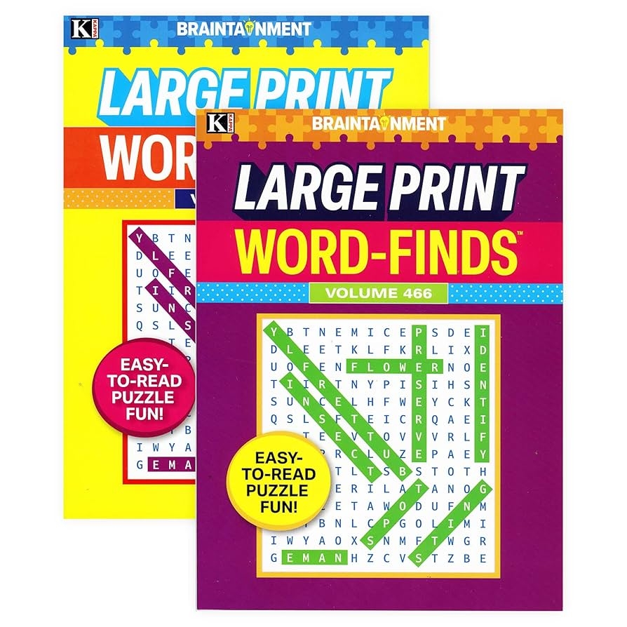 Amazon Kappa Large Print Word Finds 2 Titles Large Print Easy To Read Word Search Find Words Books For Adults Teens Training Learning With Game 2 Pack Office Products